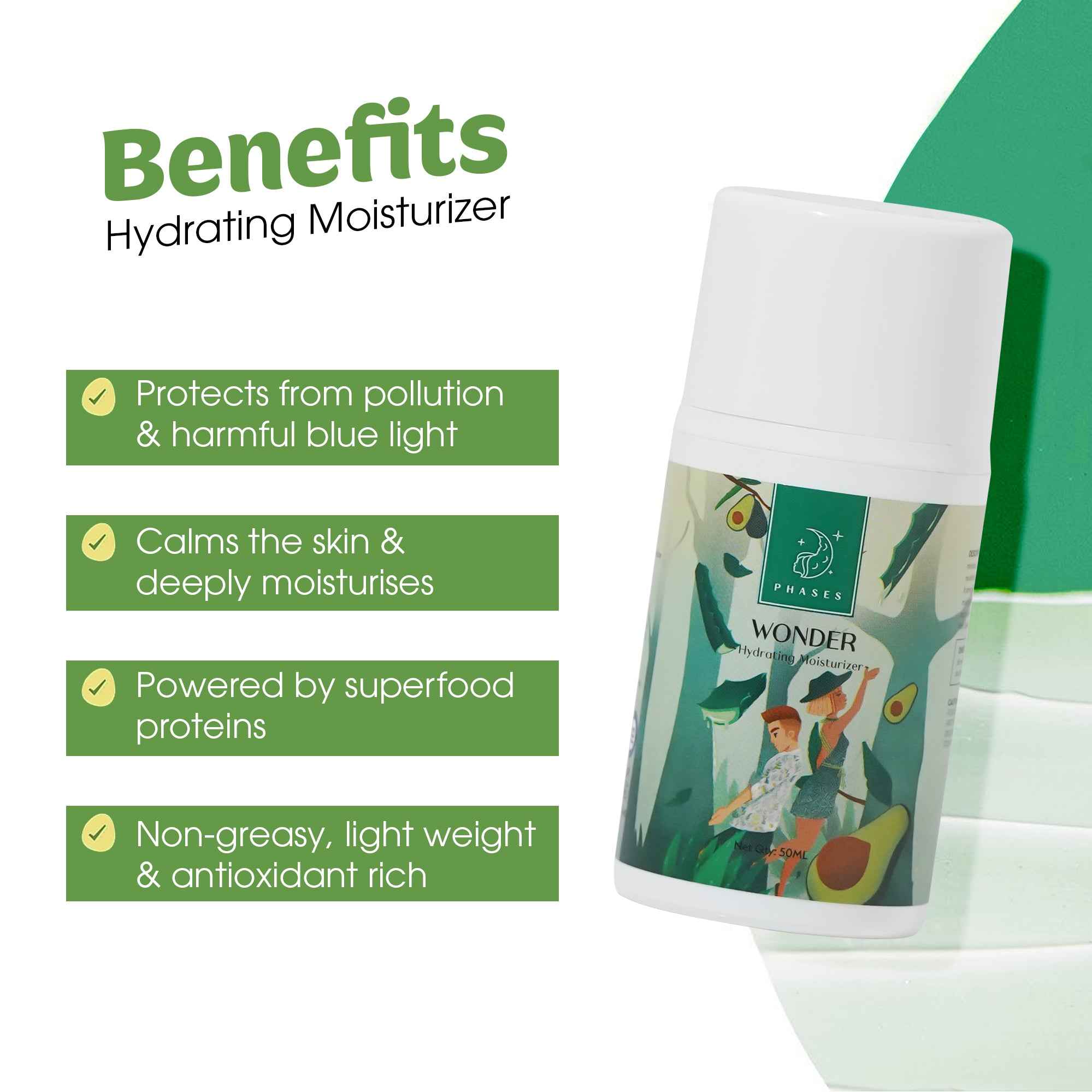 Wonder - Hydrating Moisturizer - (8 yrs onwards) - 50ml - Phases Skin Care